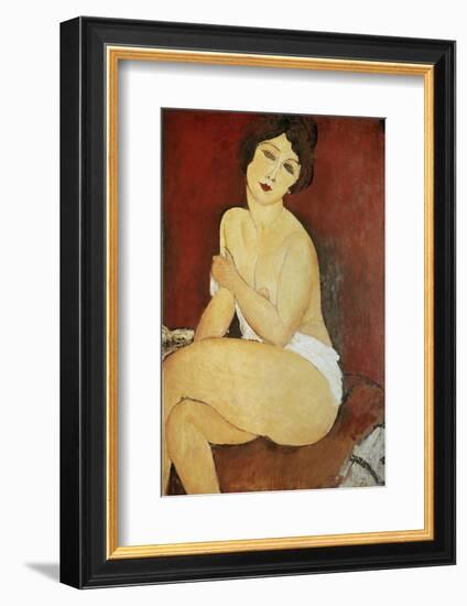 Large Seated Nude by Amedeo Modigliani-null-Framed Photographic Print