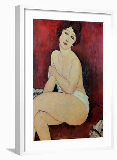 Large Seated Nude-Amedeo Modigliani-Framed Giclee Print