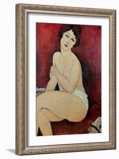 Large Seated Nude-Amedeo Modigliani-Framed Giclee Print