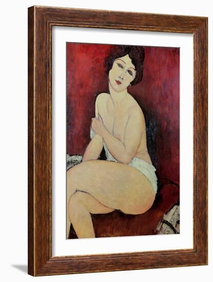 Large Seated Nude-Amedeo Modigliani-Framed Giclee Print