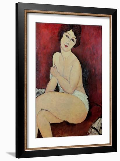 Large Seated Nude-Amedeo Modigliani-Framed Giclee Print