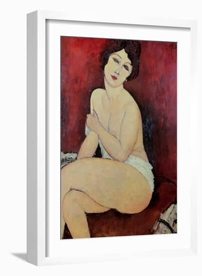 Large Seated Nude-Amedeo Modigliani-Framed Giclee Print