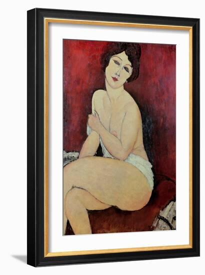 Large Seated Nude-Amedeo Modigliani-Framed Giclee Print