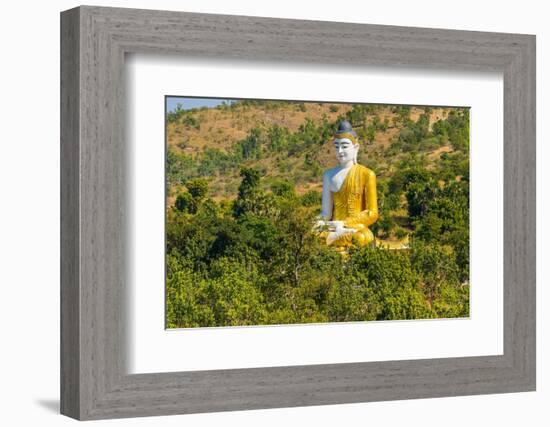 Large sitting Buddha statue near Maha Bodhi Ta Htaung Standing Buddha, Monywa, Myanmar (Burma)-Jan Miracky-Framed Photographic Print
