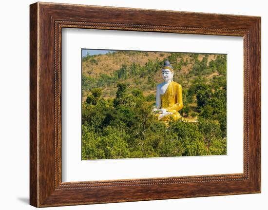 Large sitting Buddha statue near Maha Bodhi Ta Htaung Standing Buddha, Monywa, Myanmar (Burma)-Jan Miracky-Framed Photographic Print