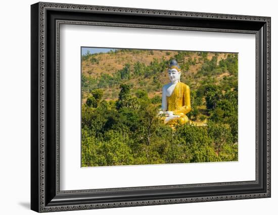 Large sitting Buddha statue near Maha Bodhi Ta Htaung Standing Buddha, Monywa, Myanmar (Burma)-Jan Miracky-Framed Photographic Print