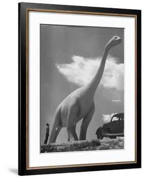Large Statue of Dinosaur in "Dinosaur Park" Tourist Attraction-Alfred Eisenstaedt-Framed Photographic Print