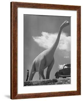 Large Statue of Dinosaur in "Dinosaur Park" Tourist Attraction-Alfred Eisenstaedt-Framed Photographic Print