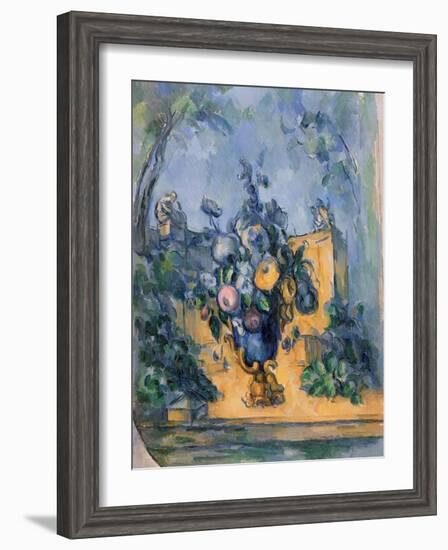 Large Vase in the Garden, C. 1895-Paul Cézanne-Framed Giclee Print