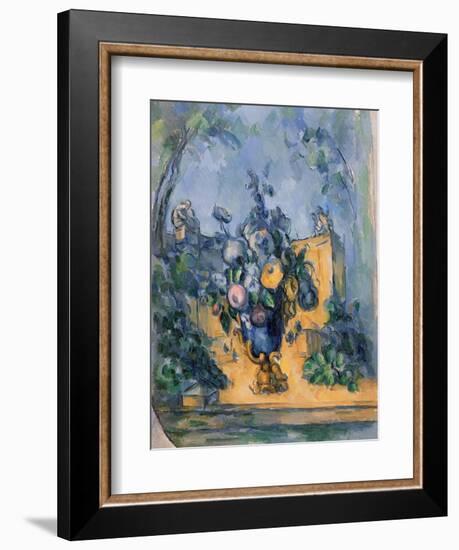 Large Vase in the Garden, C. 1895-Paul Cézanne-Framed Giclee Print