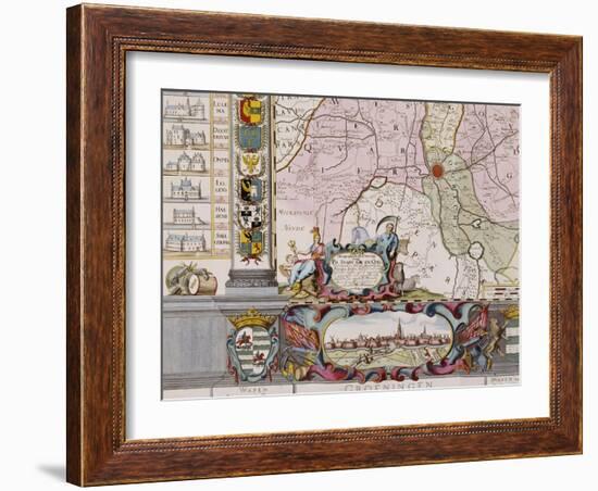 Large Wall Map of Groningen, circa 1746-Coenders Van Helpen-Framed Giclee Print