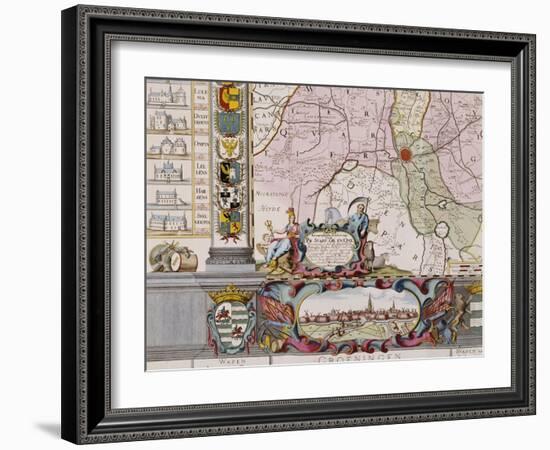 Large Wall Map of Groningen, circa 1746-Coenders Van Helpen-Framed Giclee Print