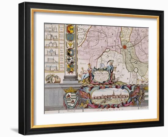 Large Wall Map of Groningen, circa 1746-Coenders Van Helpen-Framed Giclee Print