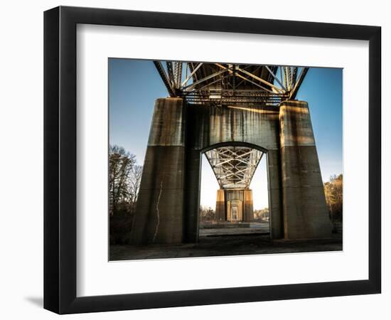 Large Weathered Concrete Frames under Bourne Bridge on Cape Cod-Sanghwan Kim-Framed Photographic Print