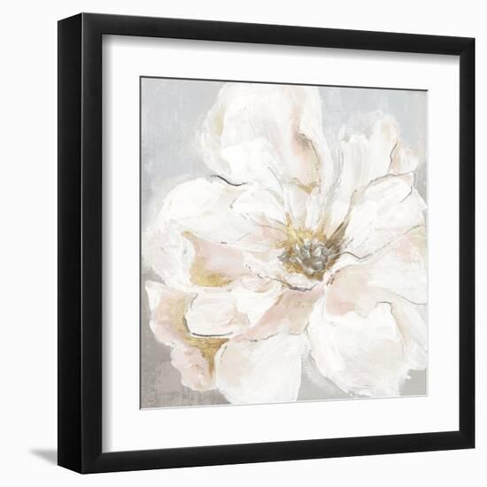 Large White Floral I-Alex Black-Framed Art Print