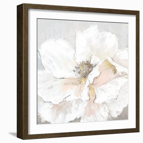 Large White Floral II-Alex Black-Framed Art Print