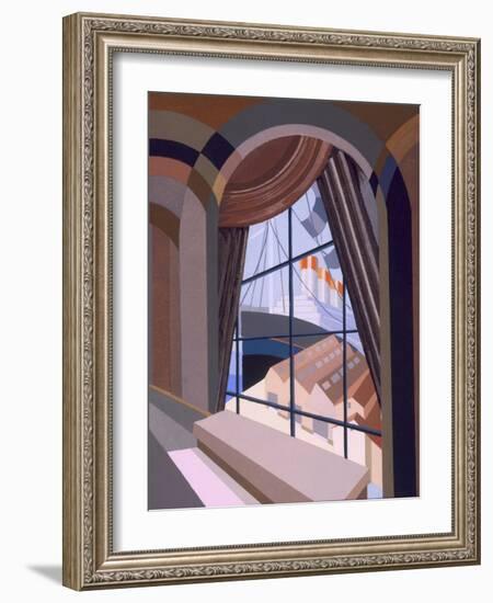 Large Window with a Seat, from 'Relais', C.1920S (Colour Litho)-Edouard Benedictus-Framed Giclee Print