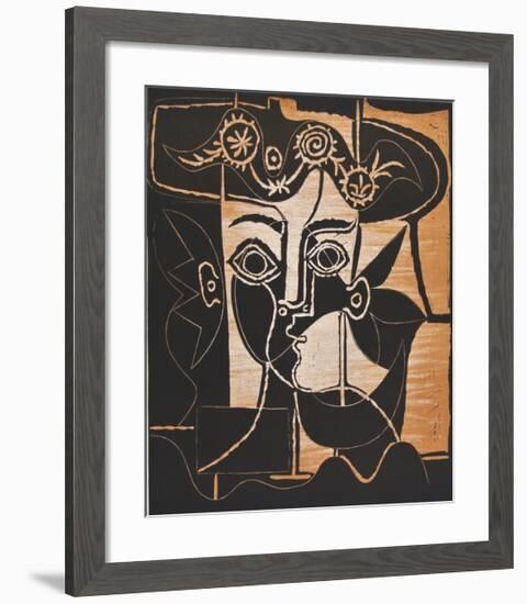 Large Woman's Head with decorated Hat-Pablo Picasso-Framed Collectable Print