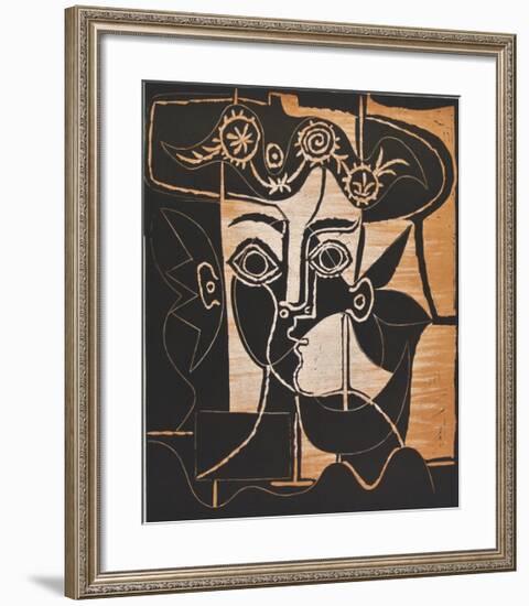 Large Woman's Head with decorated Hat-Pablo Picasso-Framed Collectable Print