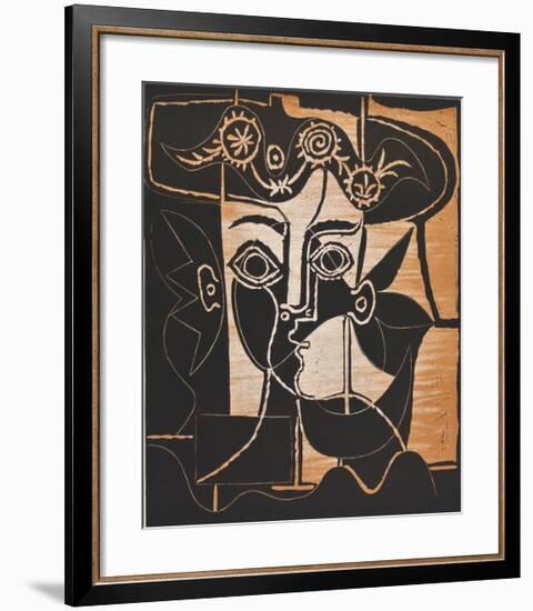 Large Woman's Head with decorated Hat-Pablo Picasso-Framed Collectable Print