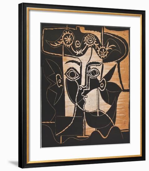 Large Woman's Head with decorated Hat-Pablo Picasso-Framed Collectable Print