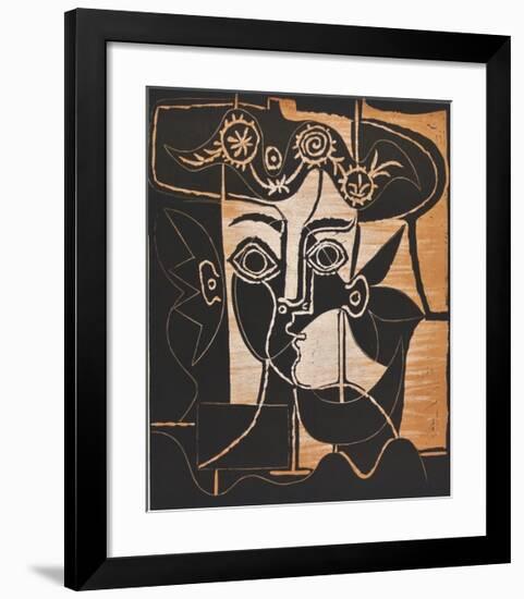 Large Woman's Head with decorated Hat-Pablo Picasso-Framed Collectable Print