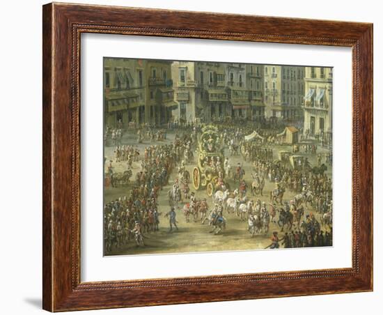 Largo San Ferdinando in Naples During the Carnival-Antonio Joli-Framed Giclee Print