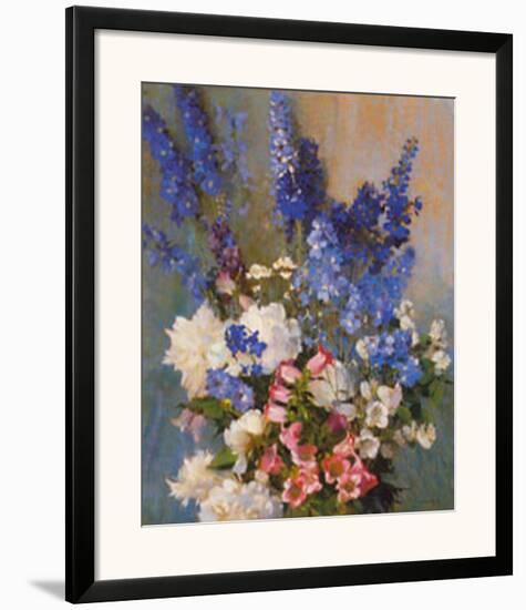 Larkspur, Peonies, And-Laura Coombs Hills-Framed Art Print