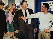 Yesterday's Hero - Saturday Evening Post "Men at the Top", September 5, 1959 pg.31-Larry Kritcher-Mounted Giclee Print