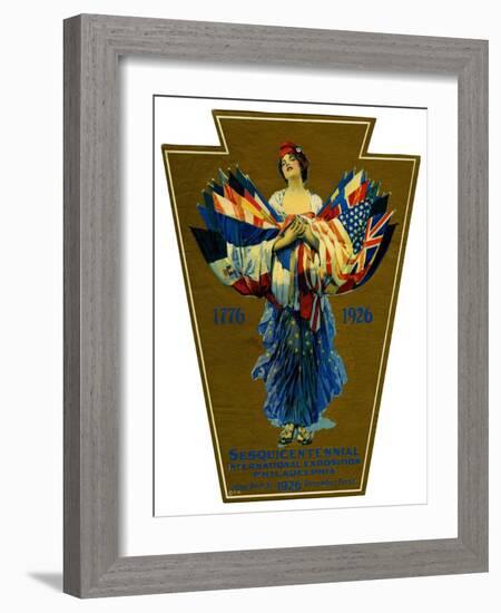 Larry Zim World's Fair Collection Poster for International Exposition in Philadelphia, Pennsylvania-null-Framed Art Print