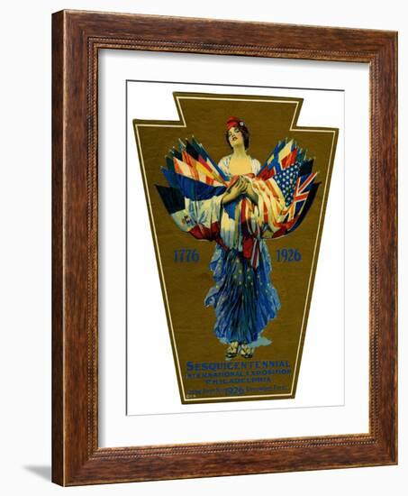 Larry Zim World's Fair Collection Poster for International Exposition in Philadelphia, Pennsylvania-null-Framed Art Print