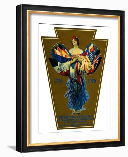 Larry Zim World's Fair Collection Poster for International Exposition in Philadelphia, Pennsylvania-null-Framed Art Print