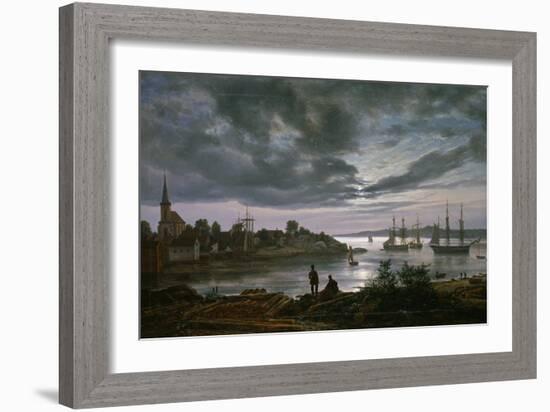 Larvik by Moonlight-Johan Christian Clausen Dahl-Framed Giclee Print