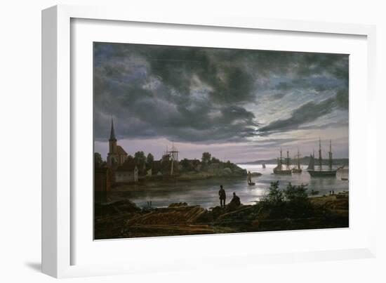 Larvik by Moonlight-Johan Christian Clausen Dahl-Framed Giclee Print