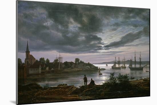 Larvik by Moonlight-Johan Christian Clausen Dahl-Mounted Giclee Print