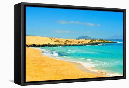 Las Alzadas Beach in Natural Park of Dunes of Corralejo in Fuerteventura, Canary Islands, Spain-nito-Framed Premier Image Canvas