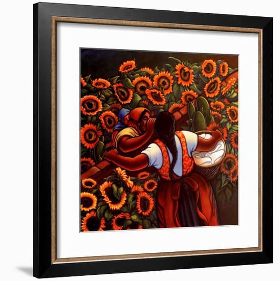 Las Comadres-Simon Silva-Framed Art Print