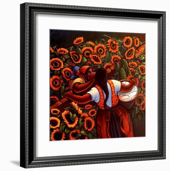 Las Comadres-Simon Silva-Framed Art Print