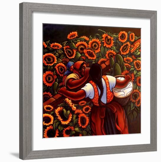 Las Comadres-Simon Silva-Framed Art Print