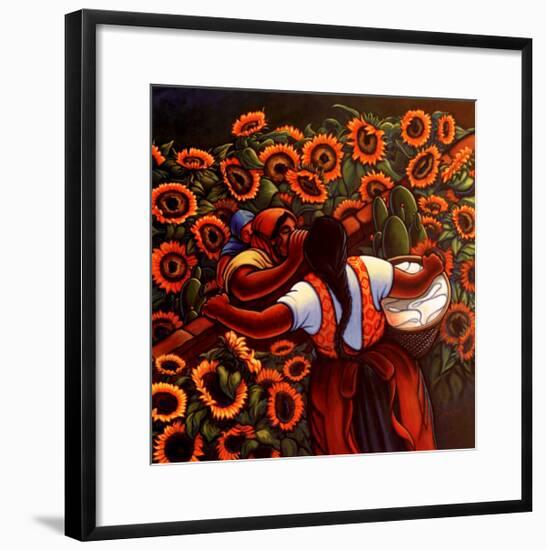 Las Comadres-Simon Silva-Framed Art Print