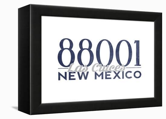 Las Cruces, New Mexico - 88001 Zip Code (Blue)-Lantern Press-Framed Stretched Canvas