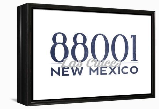 Las Cruces, New Mexico - 88001 Zip Code (Blue)-Lantern Press-Framed Stretched Canvas