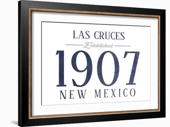 Las Cruces, New Mexico - Established Date (Blue)-Lantern Press-Framed Art Print