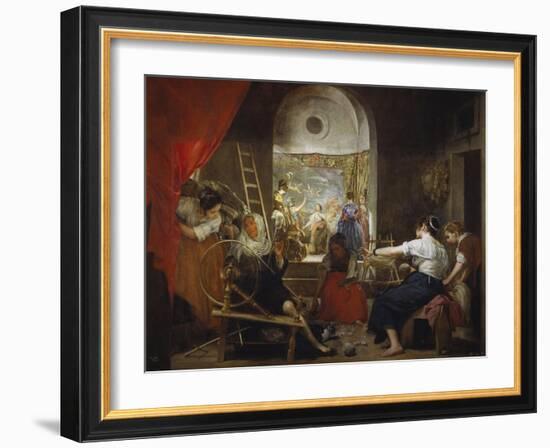 Las Hilanderas (The Fable of Arachne, or the Tapestry Weavers), about 1657-Diego Velazquez-Framed Giclee Print
