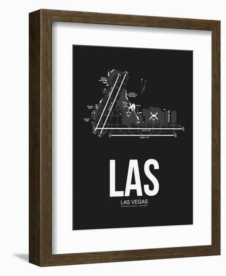 LAS Las Vegas Airport Black-NaxArt-Framed Premium Giclee Print