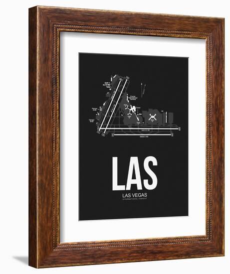 LAS Las Vegas Airport Black-NaxArt-Framed Premium Giclee Print