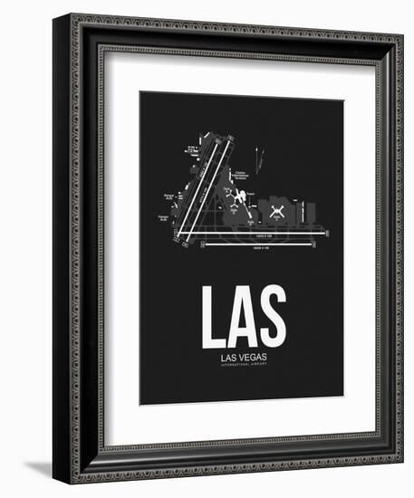 LAS Las Vegas Airport Black-NaxArt-Framed Premium Giclee Print