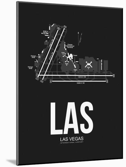 LAS Las Vegas Airport Black-NaxArt-Mounted Art Print