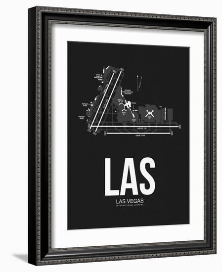 LAS Las Vegas Airport Black-NaxArt-Framed Art Print