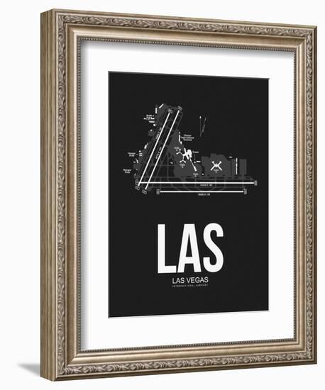 LAS Las Vegas Airport Black-NaxArt-Framed Art Print